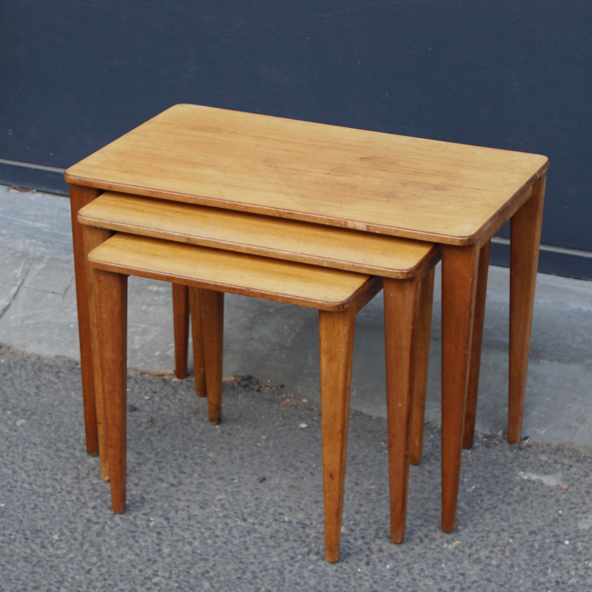 Midcentury Nest of Teak Tables by Russell of Broadway