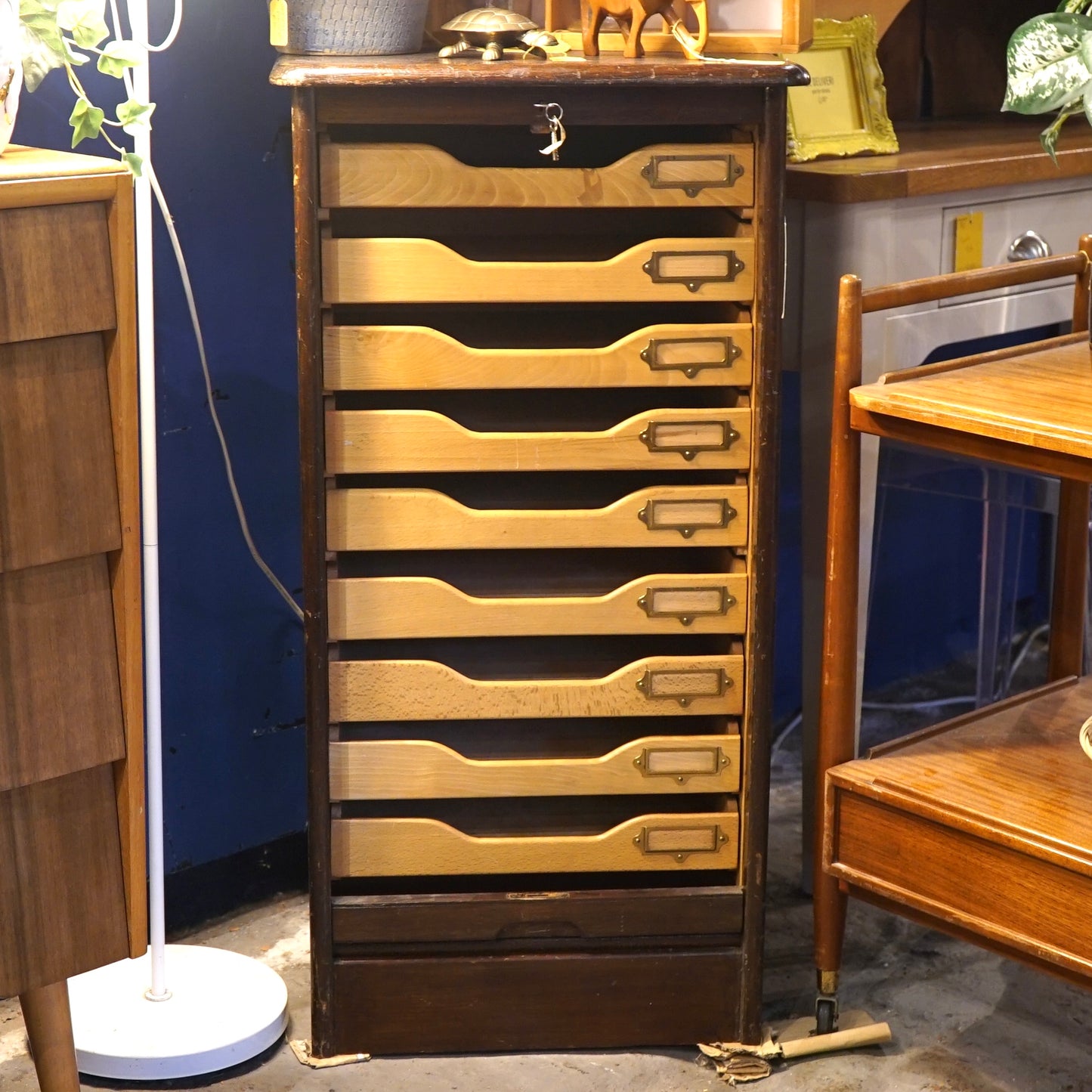 1940s Abbess Tambour Filing Cabinet
