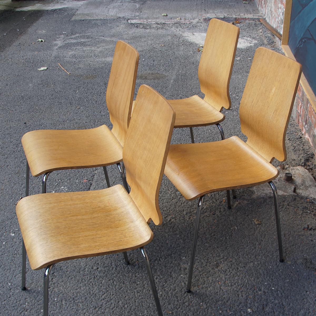 4 Vintage IKEA Stackable Ply Chairs