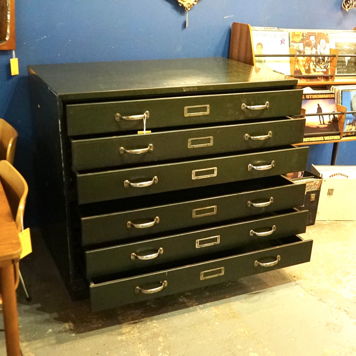Vintage Metal Plan Chest