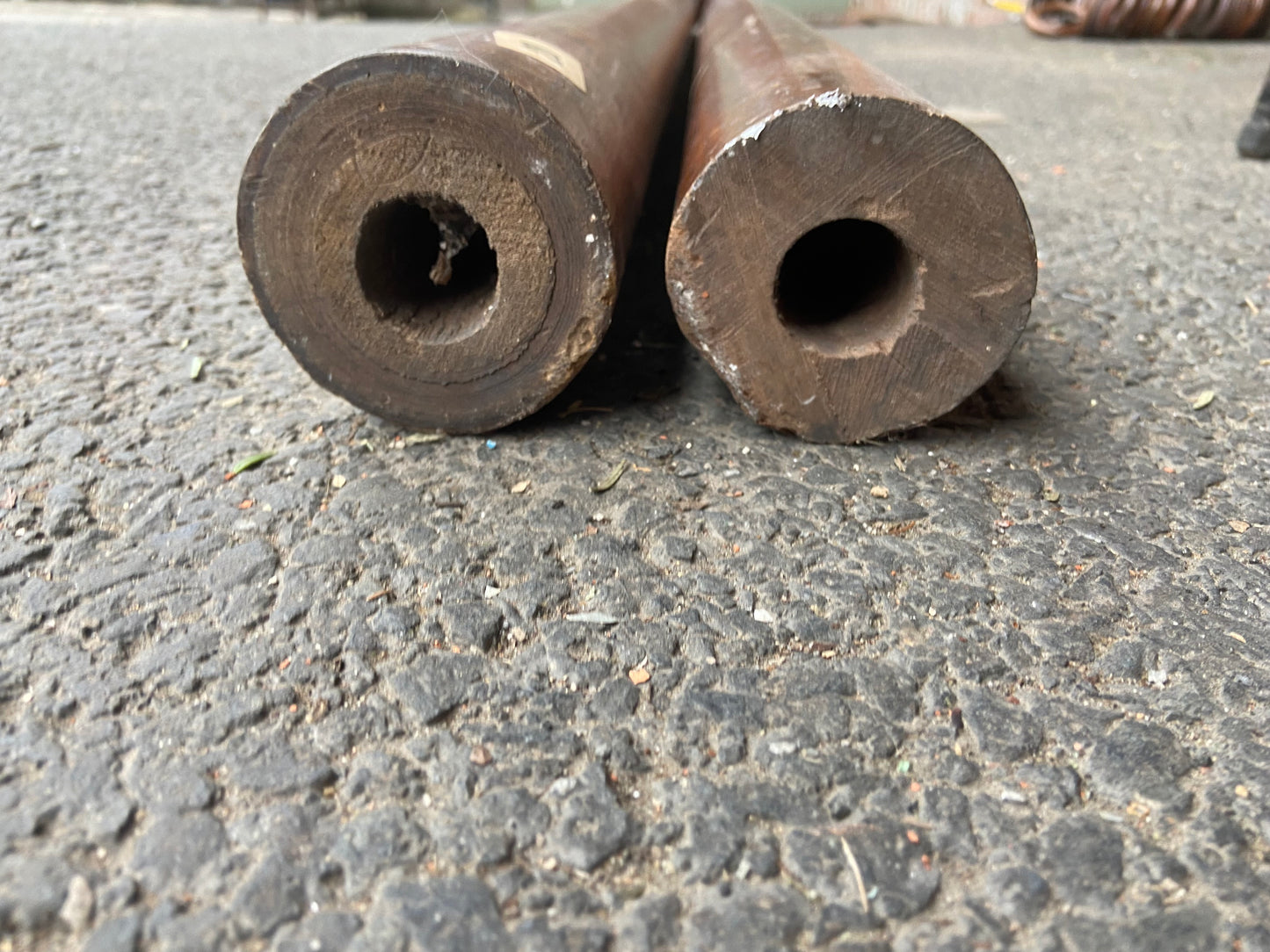Mahogany Victorian Curtain Pole with mixed rings