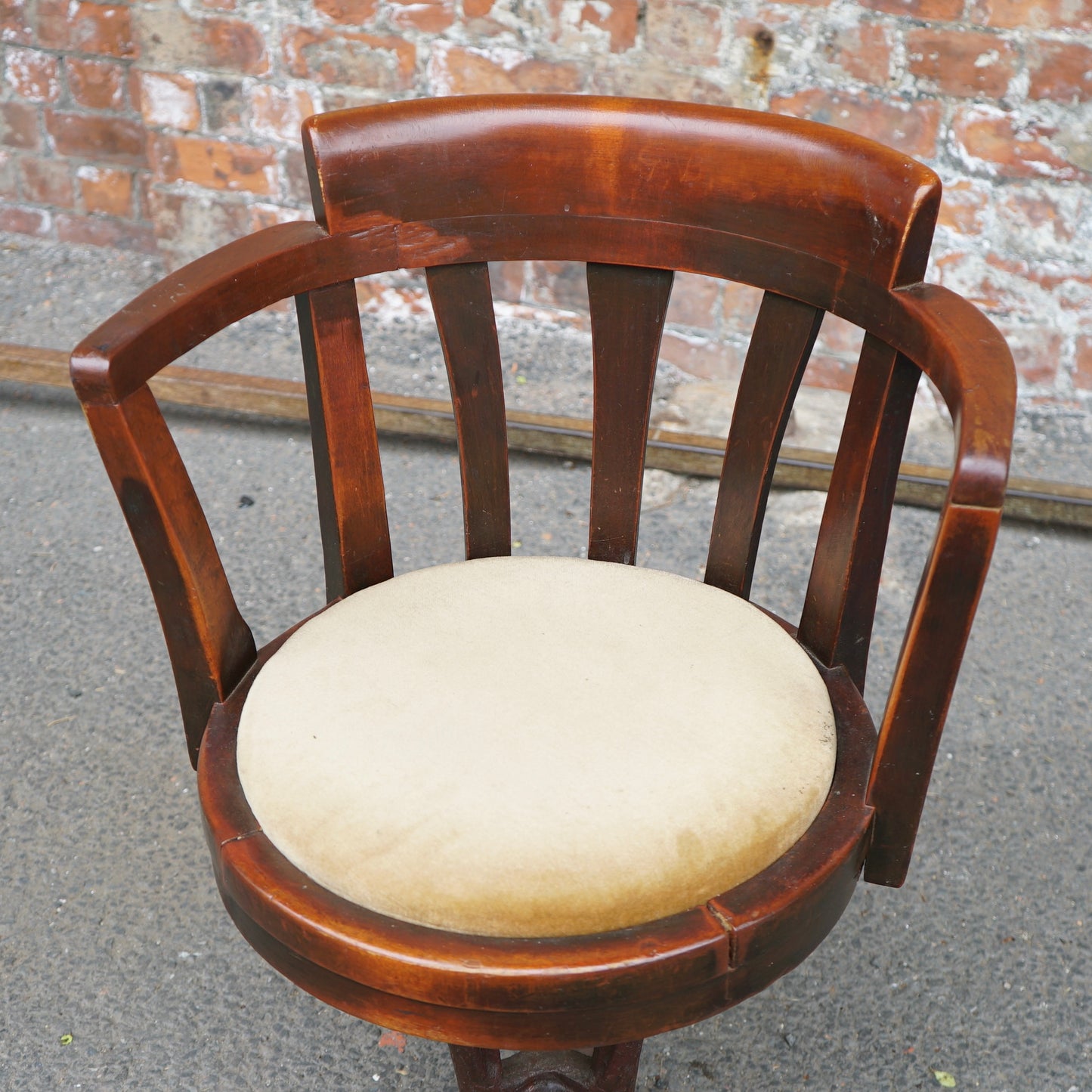 Rare Antique Captains Chair by B.L.Marble