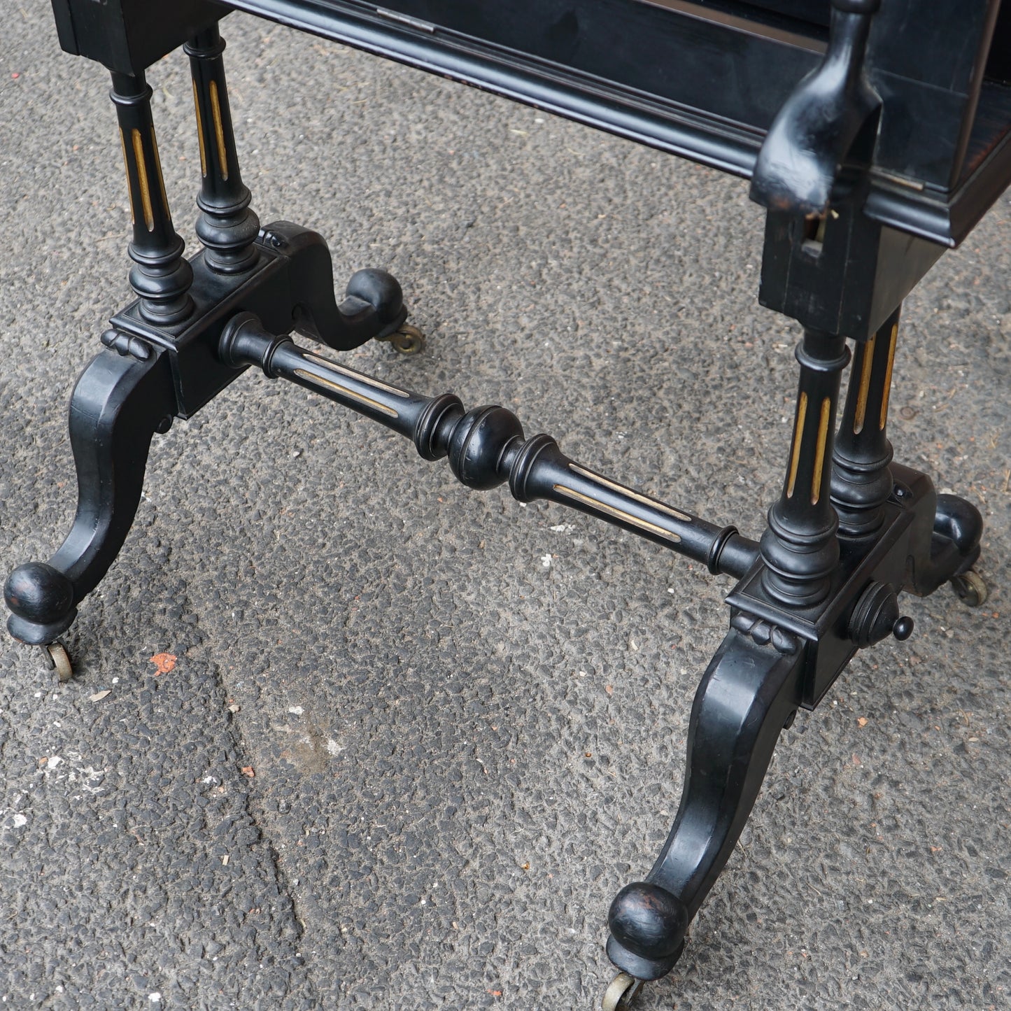 Antique Victorian Black Folio Stand