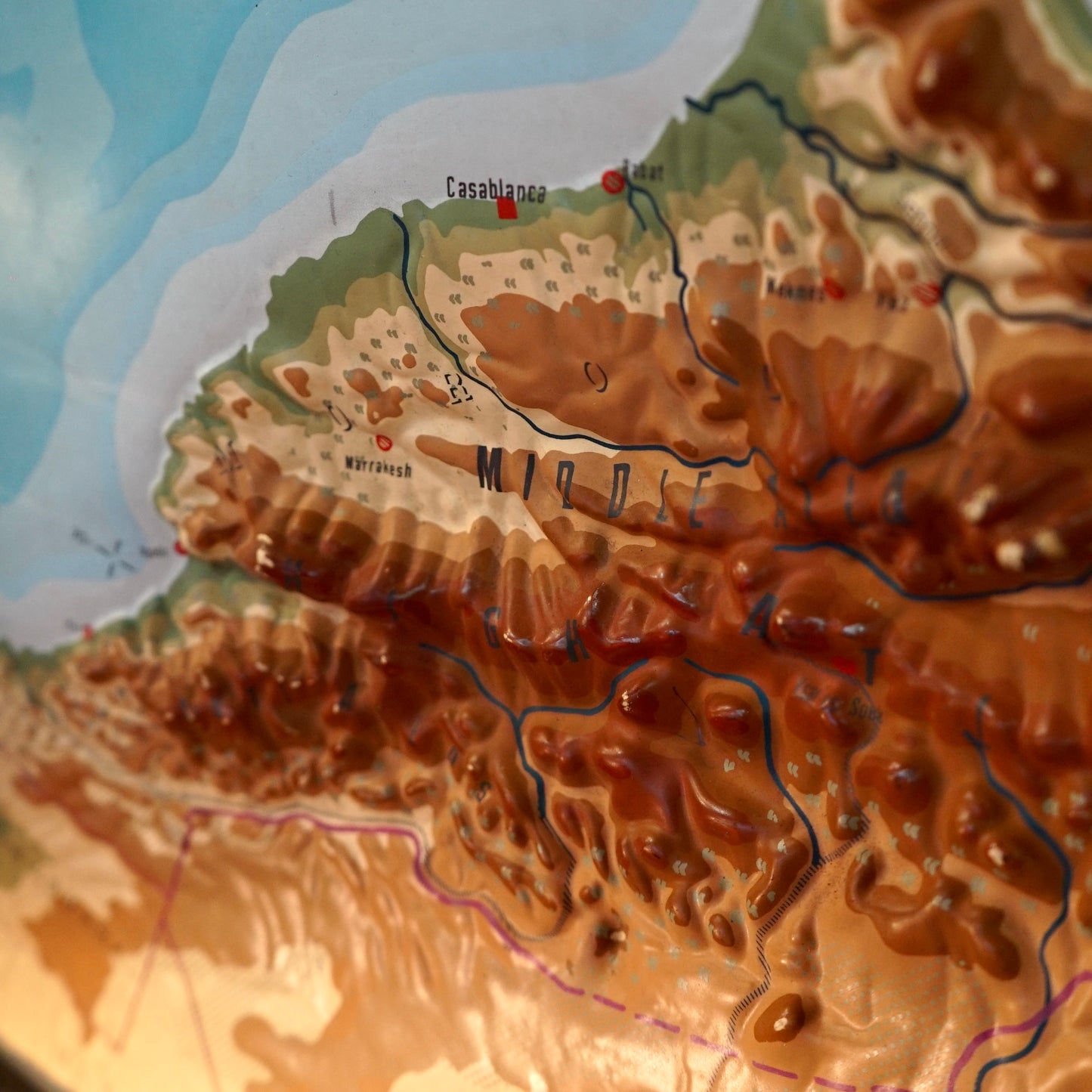 Large 1960s West German Relief Map of Europe by Relieftechnik