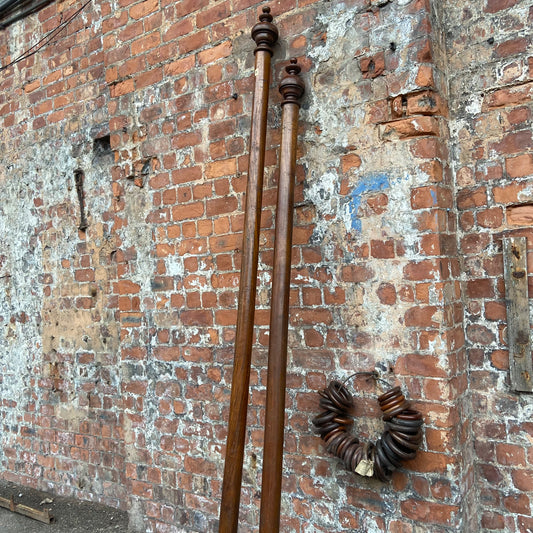 Mahogany Victorian Curtain Pole with mixed rings