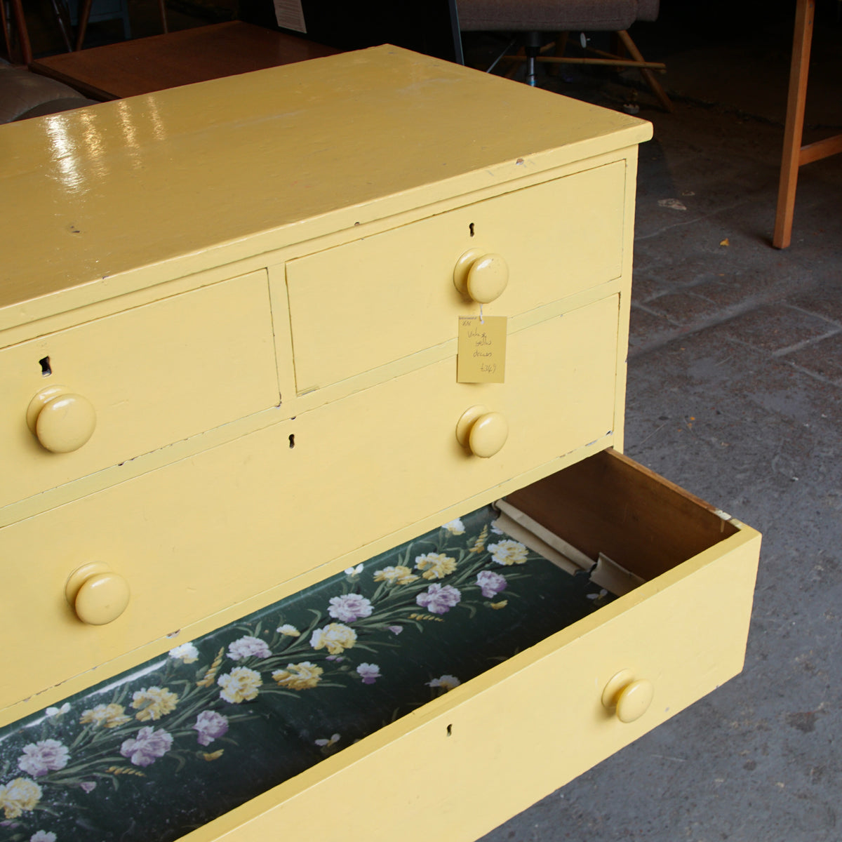 Vintage Yellow Chest of Drawers
