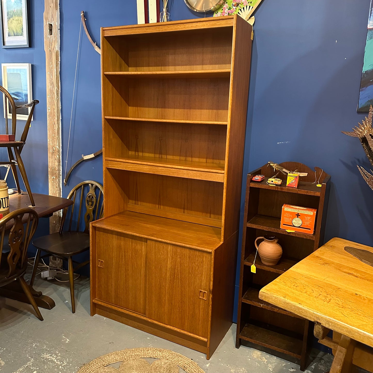 Midcentury Bookshelf Storage Shelving Unit