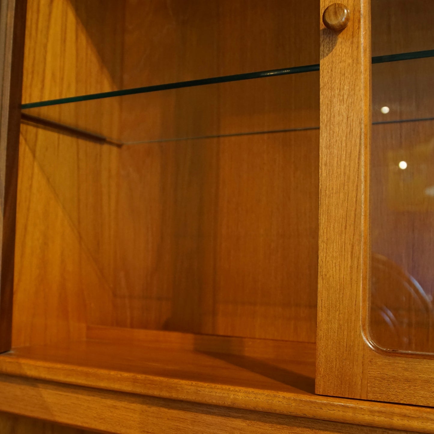 Midcentury G Plan Shelving Unit with Glass Cabinet