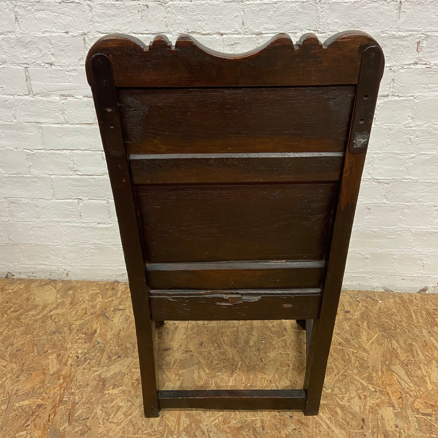 1640 Charles I, 17th Century Solid Oak Arm Chair