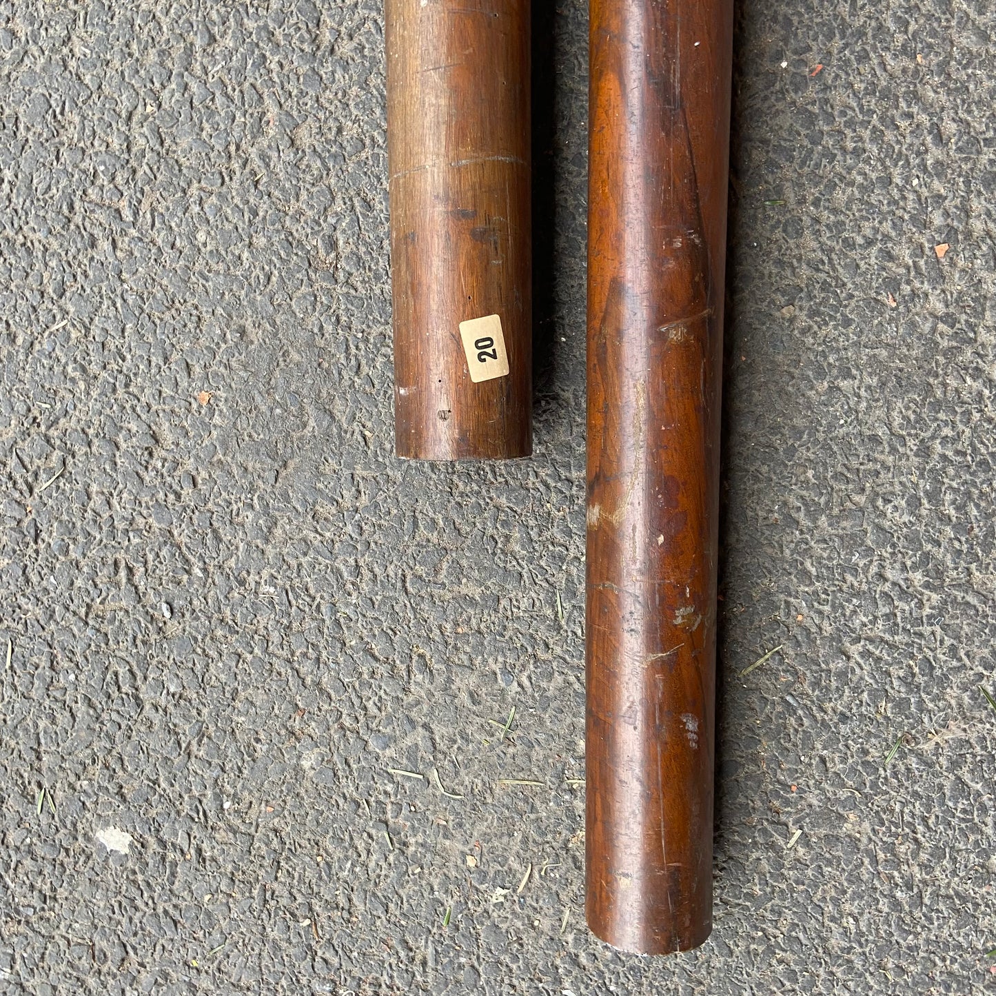 Mahogany Victorian Curtain Pole with mixed rings