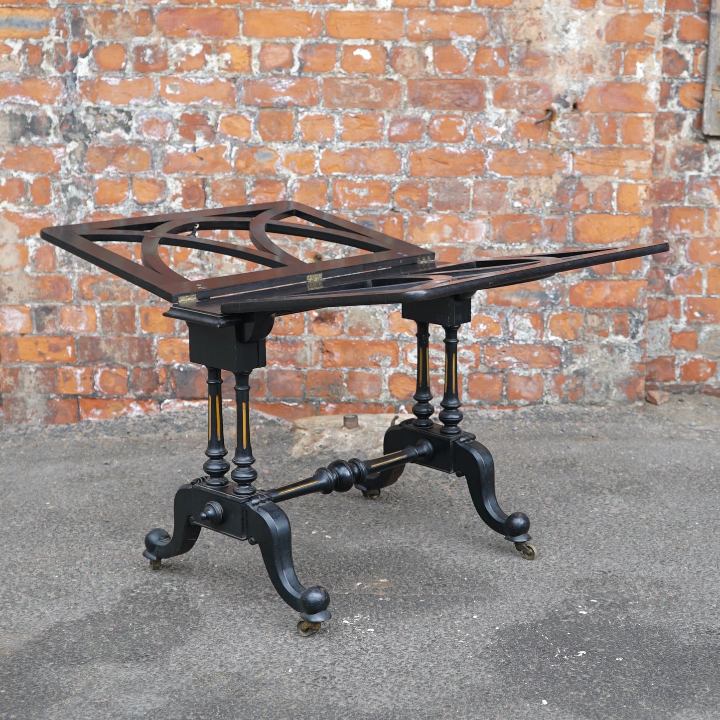 Antique Victorian Black Folio Stand