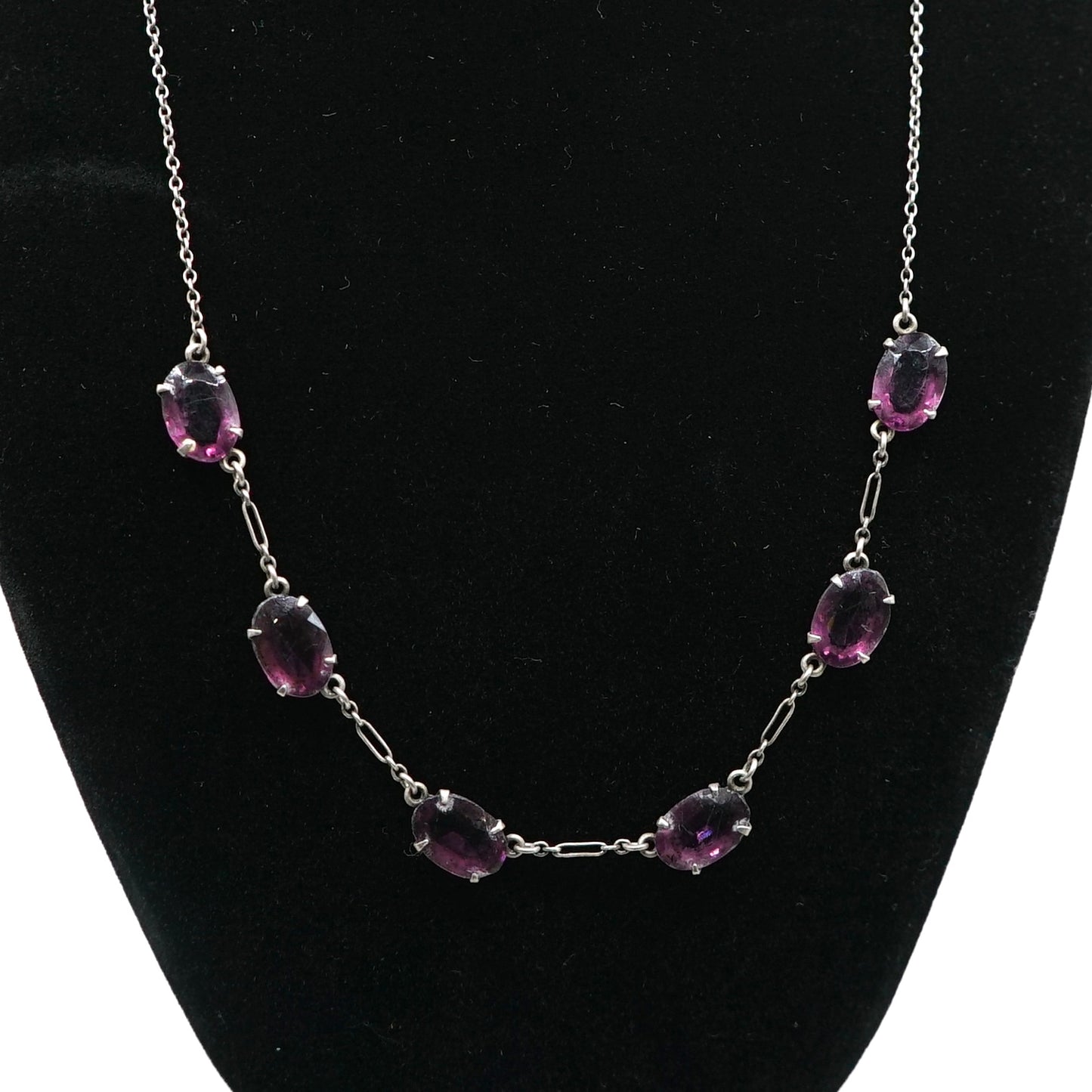 Victorian Necklace with Purple Gems