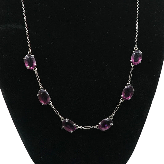 Victorian Necklace with Purple Gems