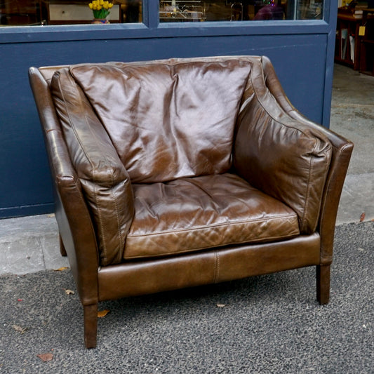 Halo Brown Leather Armchair
