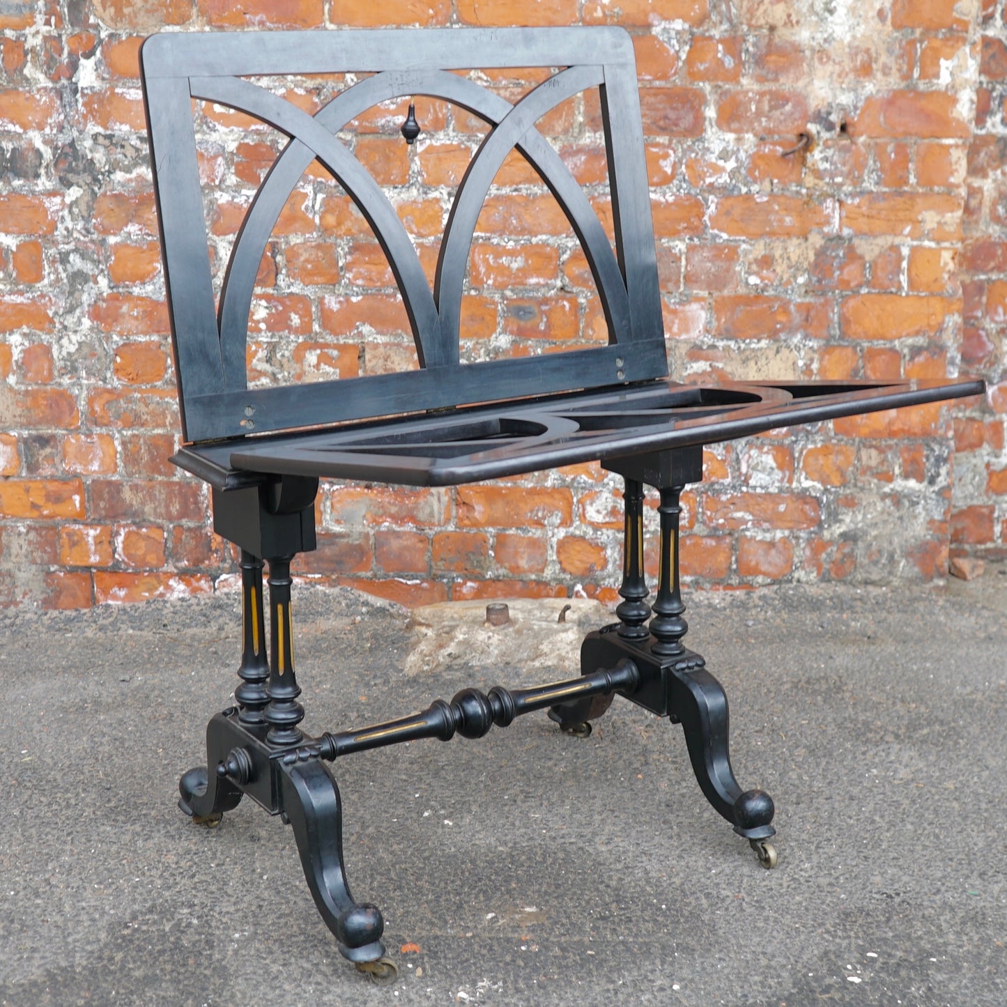 Antique Victorian Black Folio Stand
