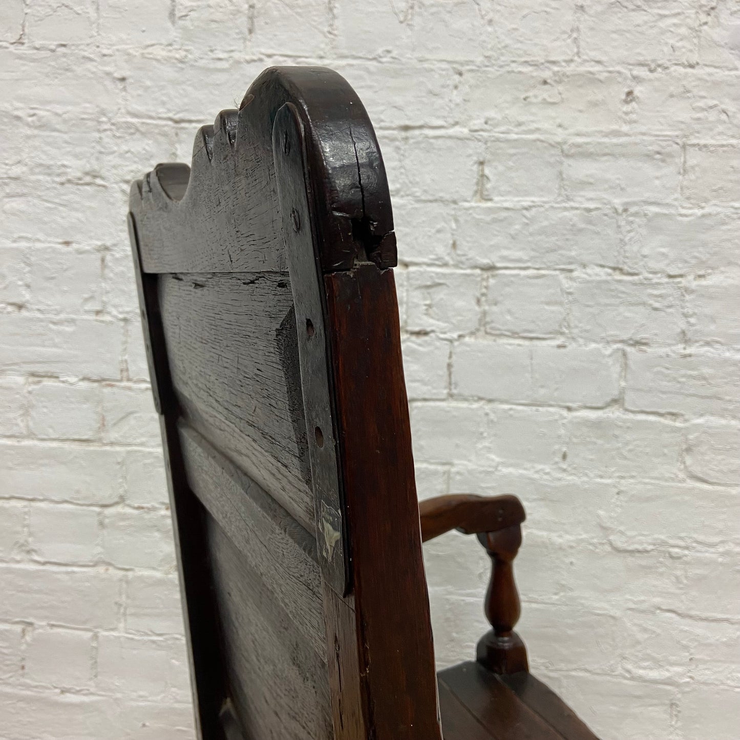 1640 Charles I, 17th Century Solid Oak Arm Chair