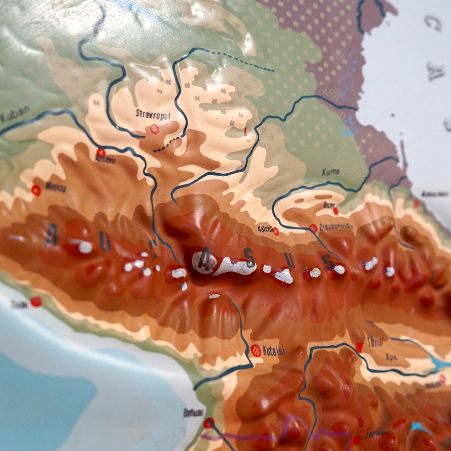 Large 1960s West German Relief Map of Europe by Relieftechnik