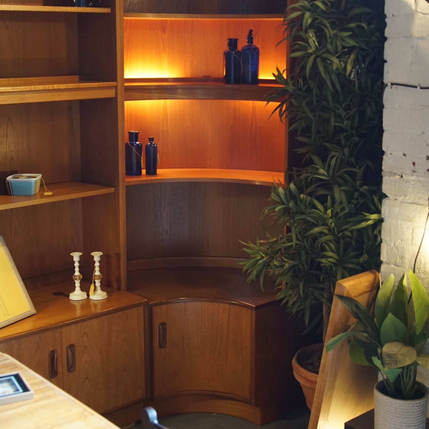Midcentury G Plan Corner Unit with Lighting