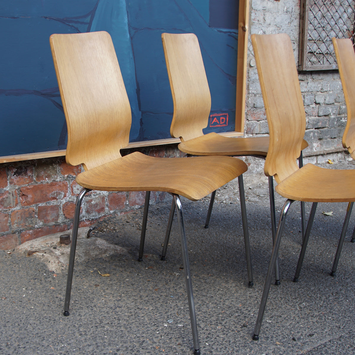 4 Vintage IKEA Stackable Ply Chairs