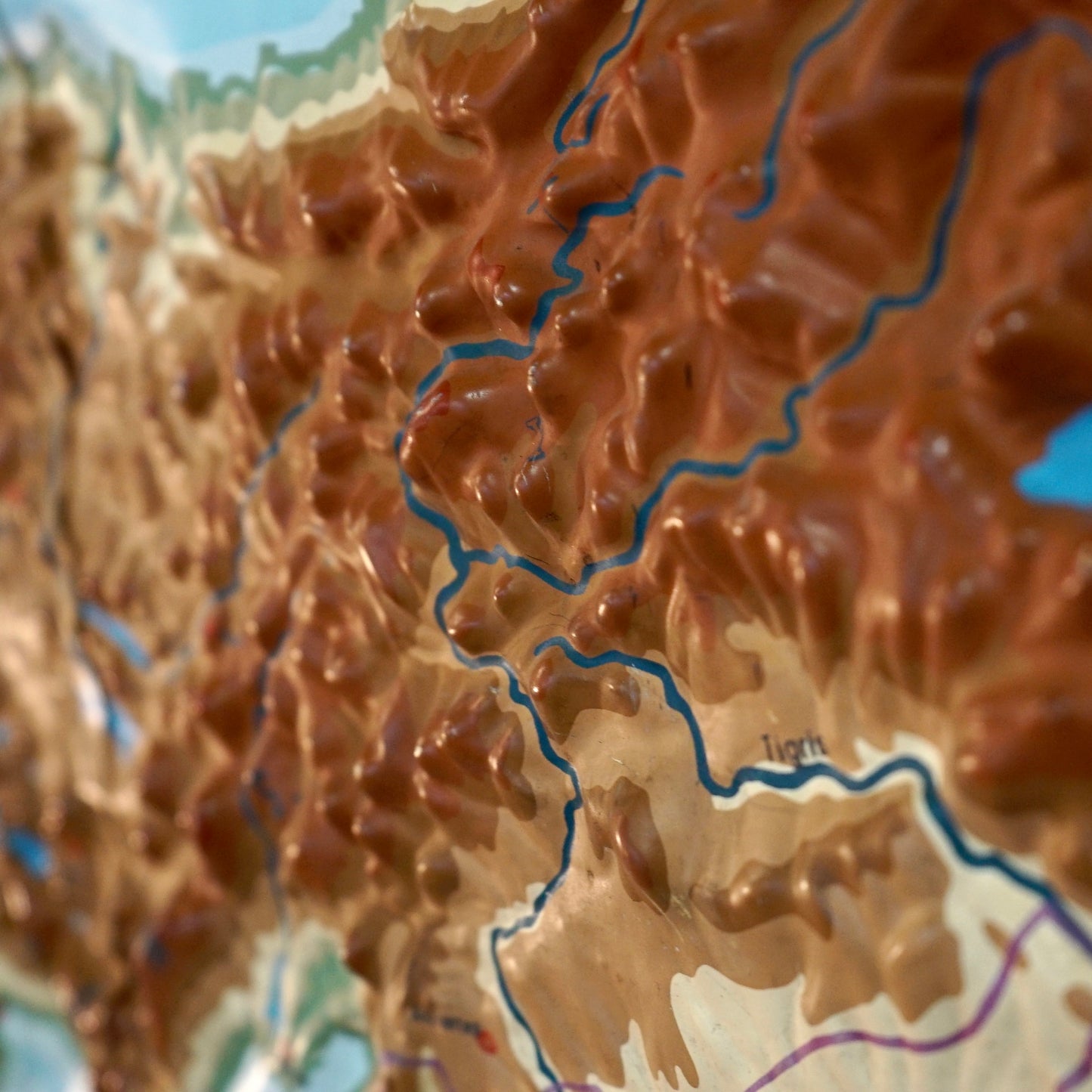 Large 1960s West German Relief Map of Europe by Relieftechnik