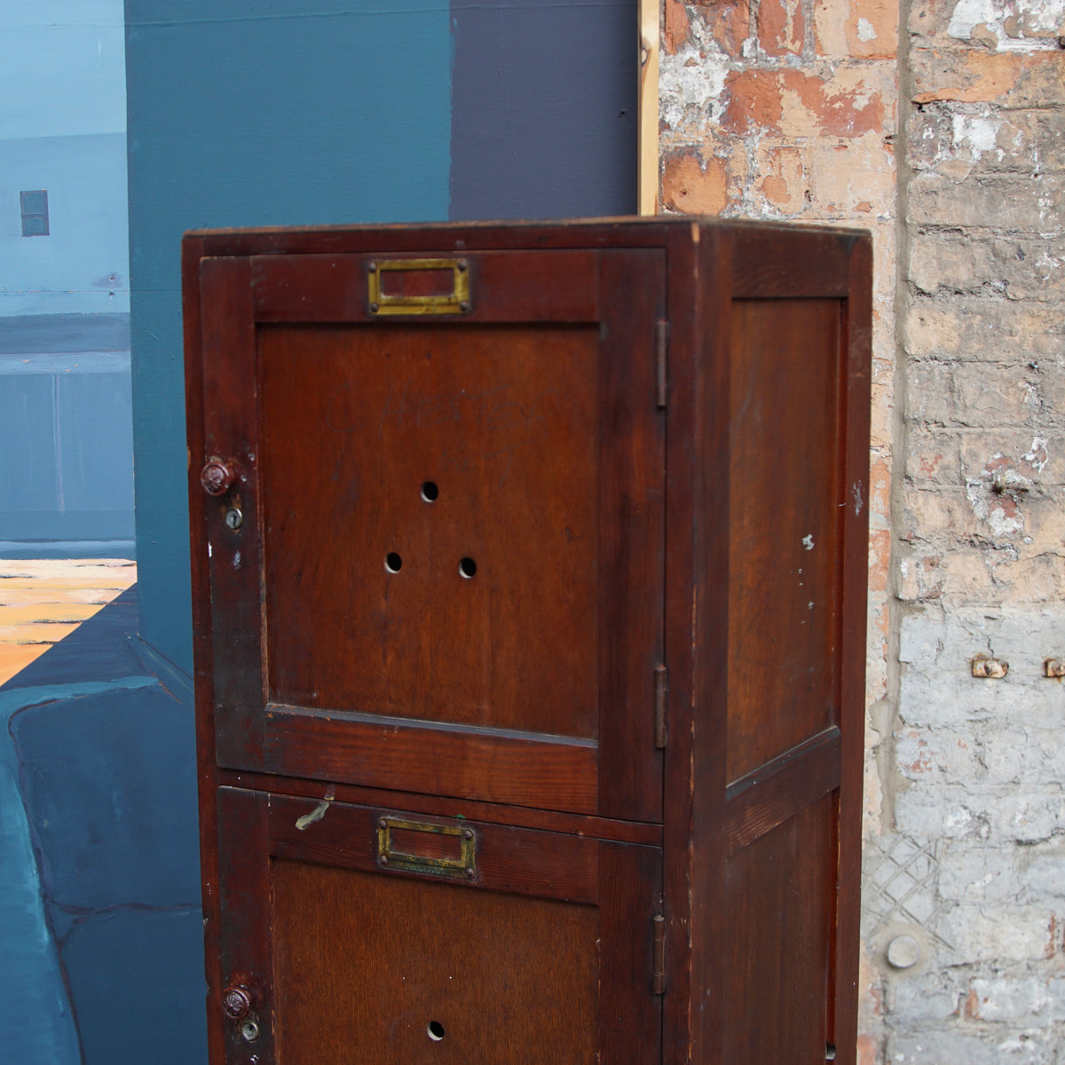 Vintage Wooden School Locker