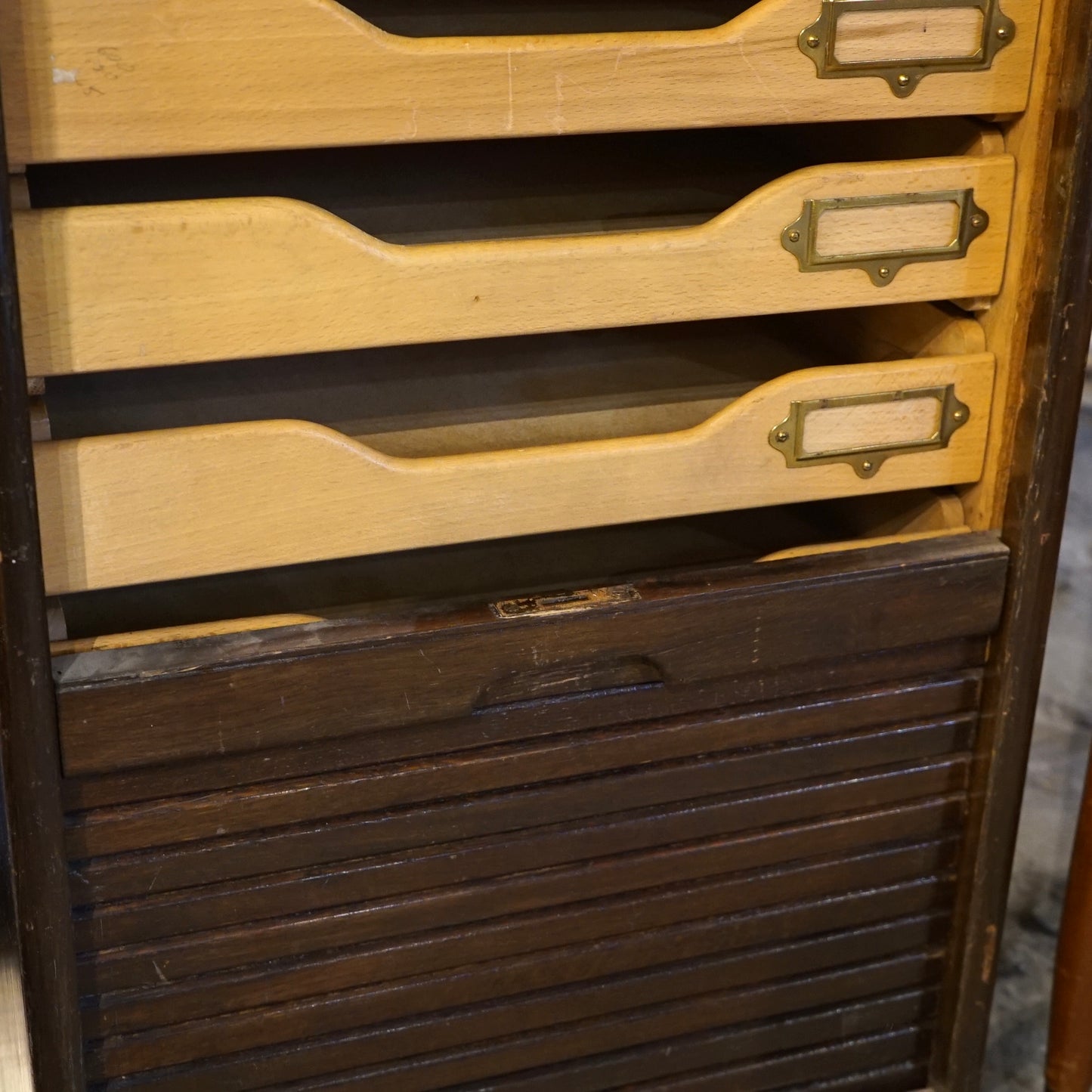 1940s Abbess Tambour Filing Cabinet