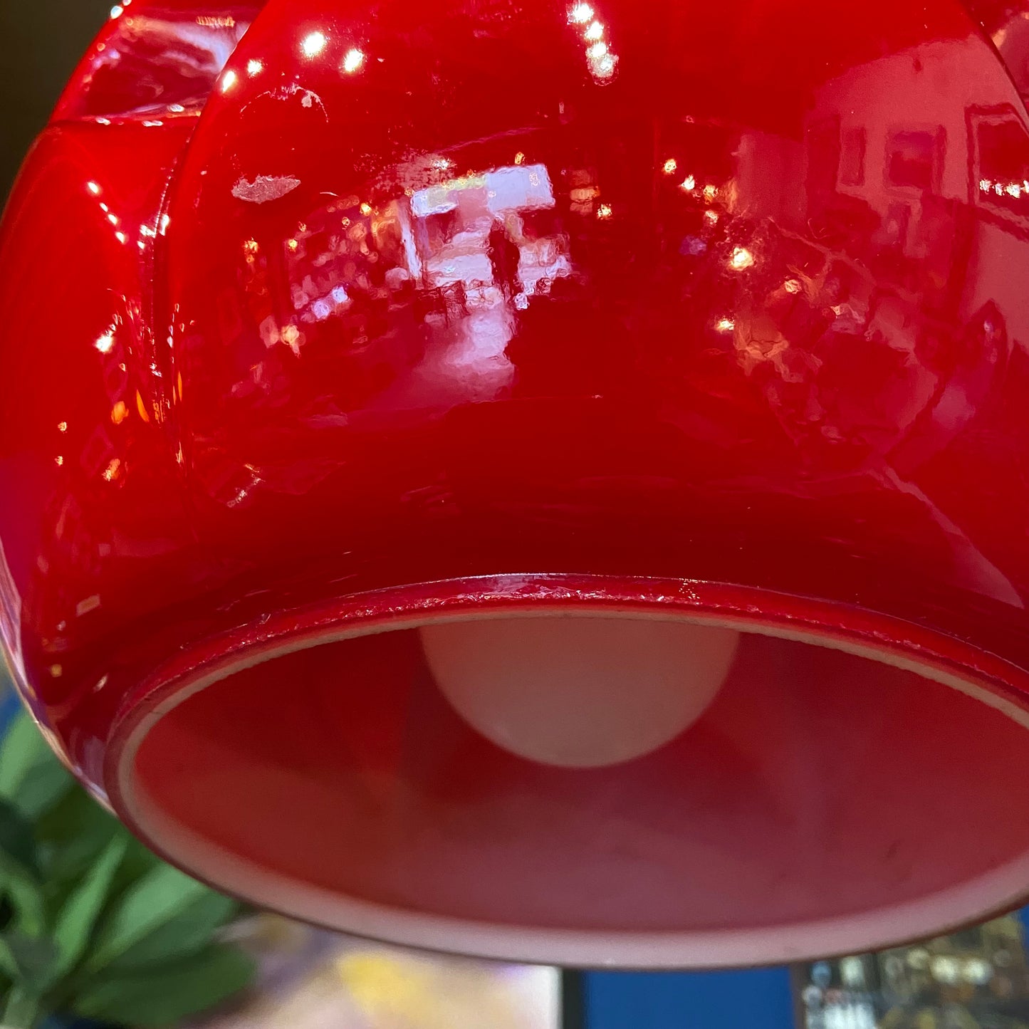 1960’s Peill & Putzler Orange Glass Pendant Light