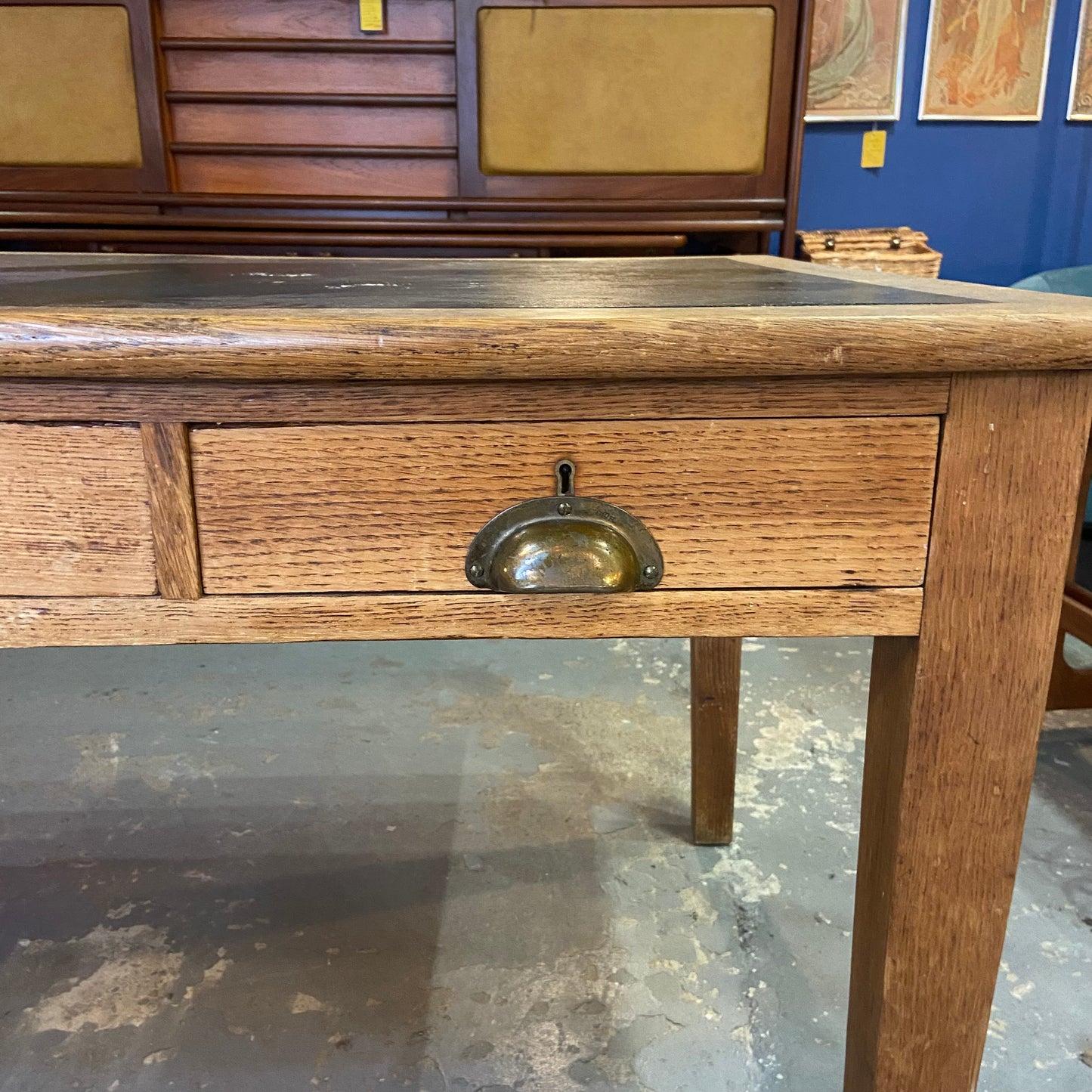 1930s George V Solid Oak English writing Desk