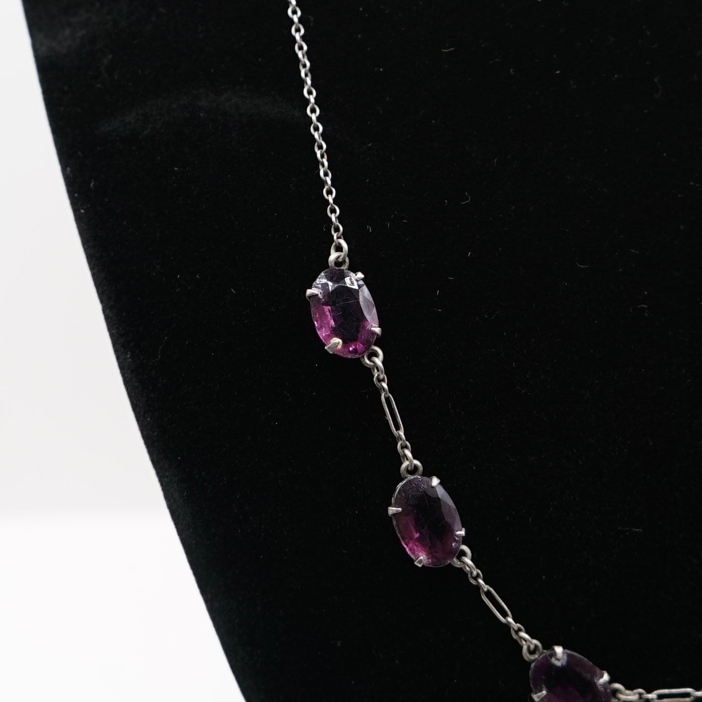 Victorian Necklace with Purple Gems