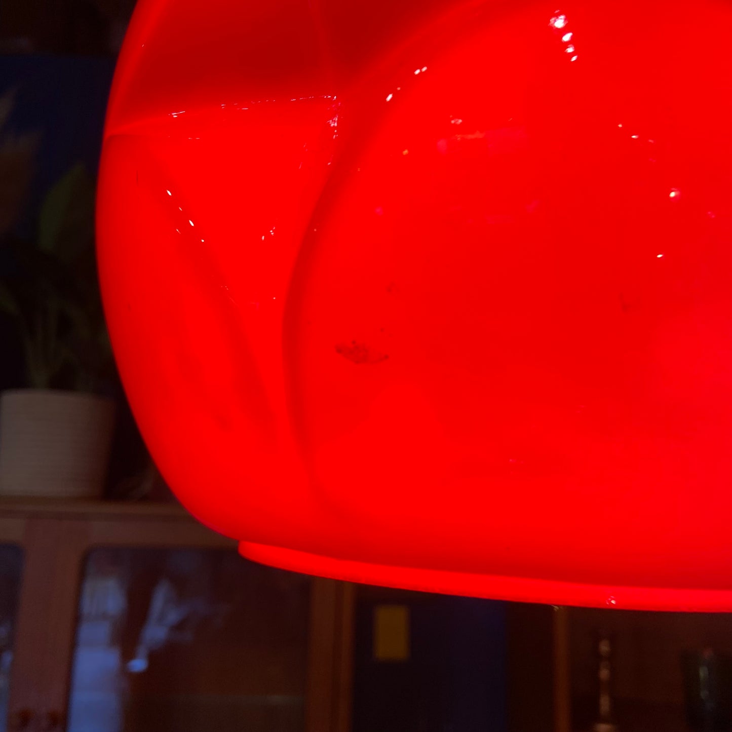 1960’s Peill & Putzler Orange Glass Pendant Light