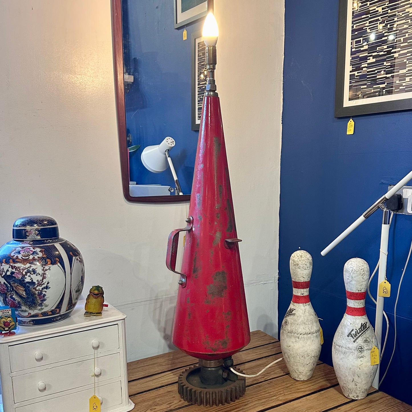Upcycled Vintage Fire Extinguisher Lamp