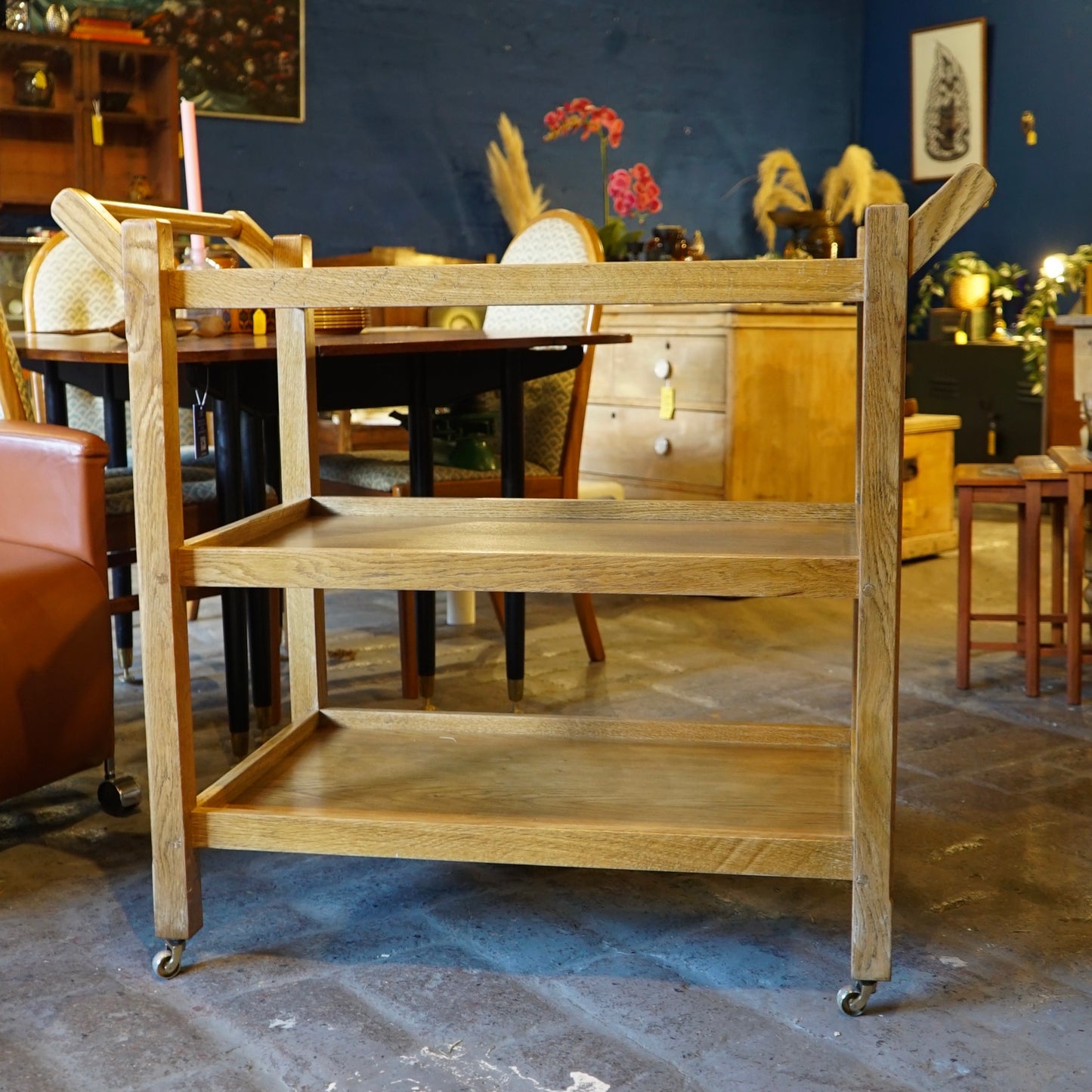 Solid Oak Large Drinks Trolley