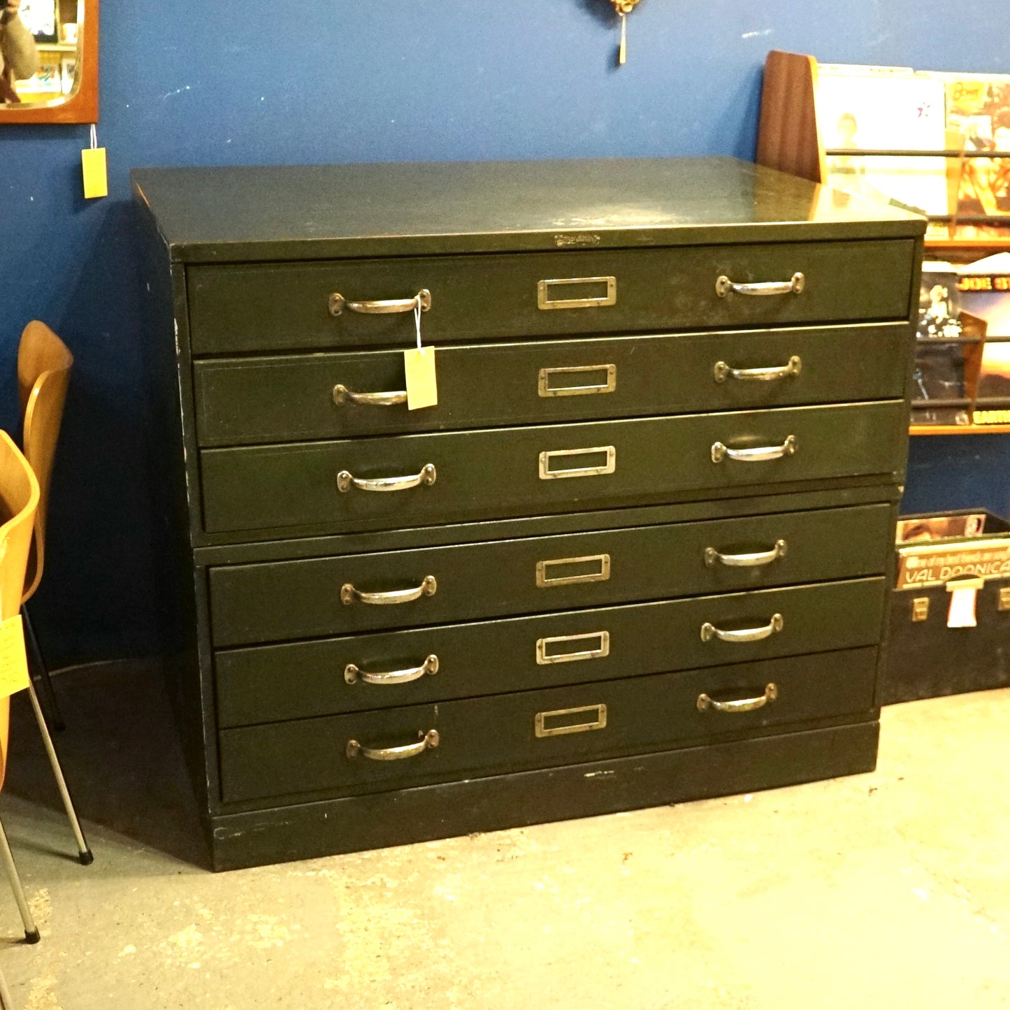Vintage Metal Plan Chest