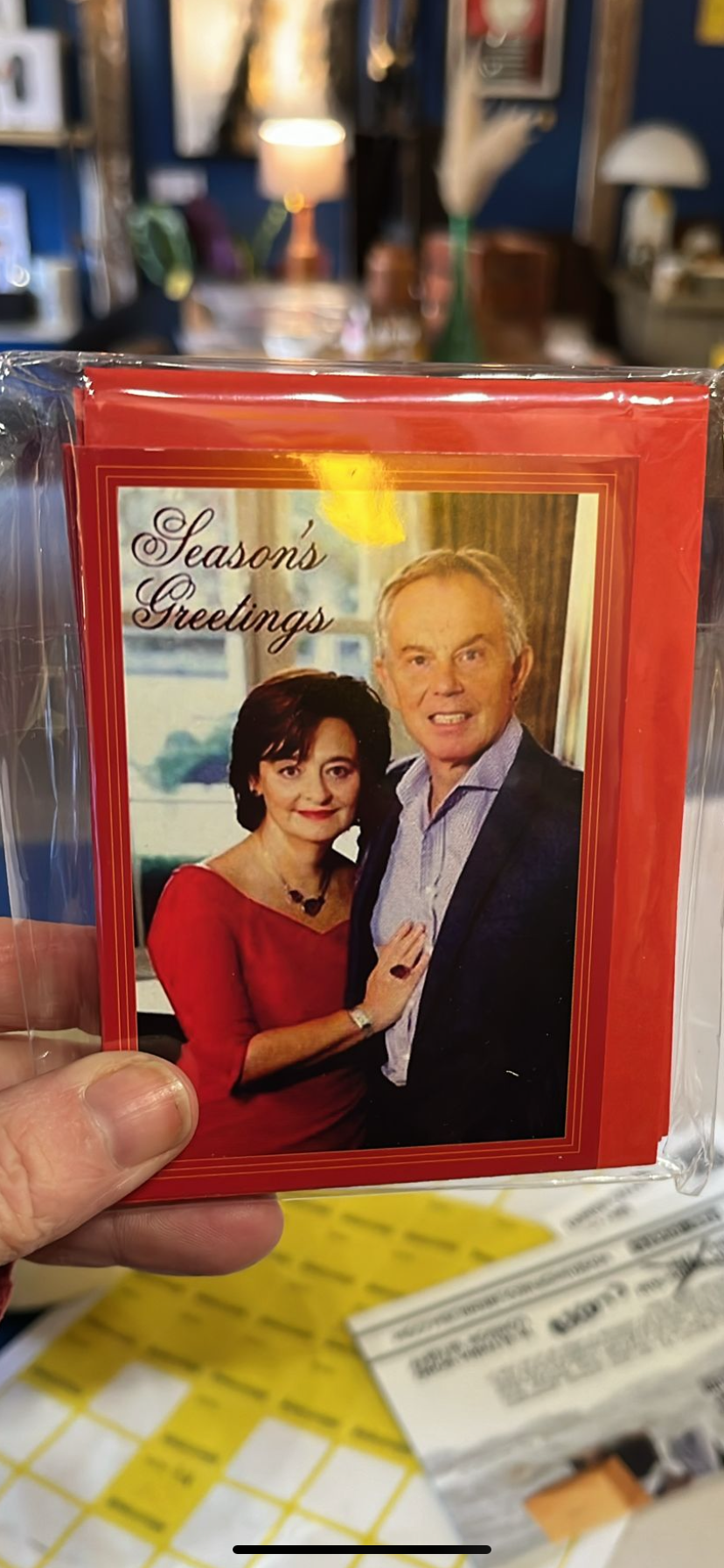 Tony Blair season greetings cards