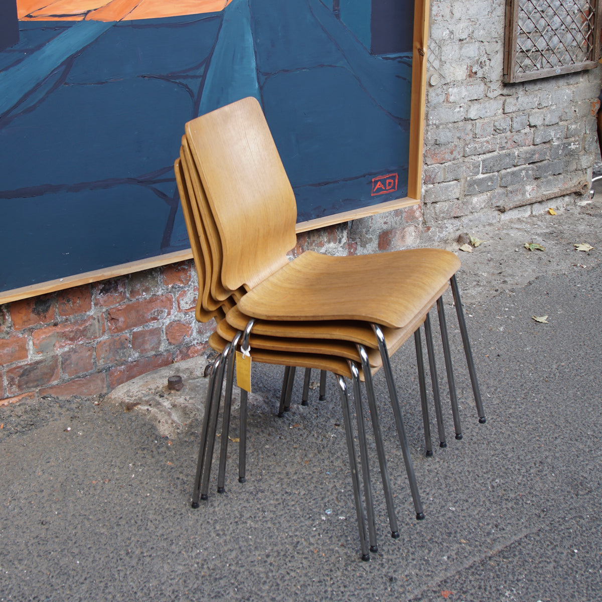 4 Vintage IKEA Stackable Ply Chairs