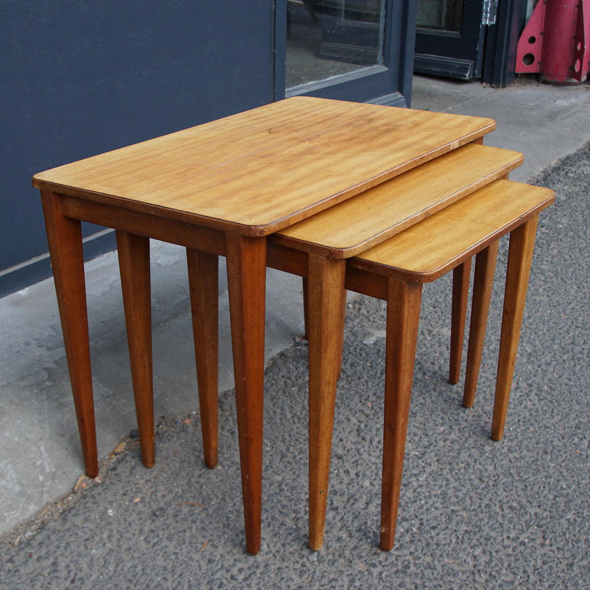 Midcentury Nest of Teak Tables by Russell of Broadway