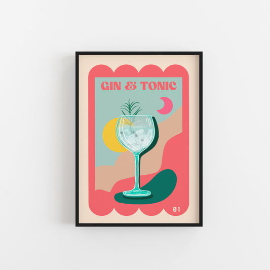 Gin & Tonic Cocktail Art - Lucie In The Sky Art