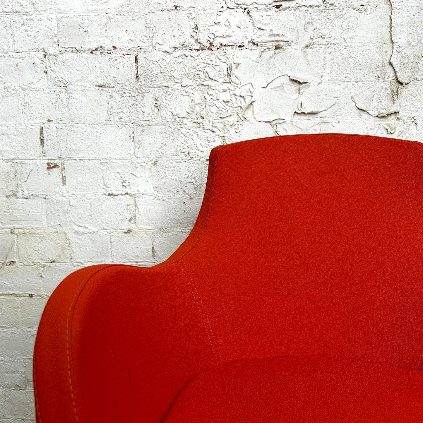 Midcentury 1960s Orange Retro Italian Swivel Chair