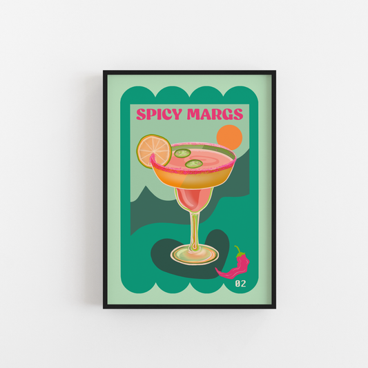 Spicy Margarita Cocktail Art - Lucie In The Sky Art