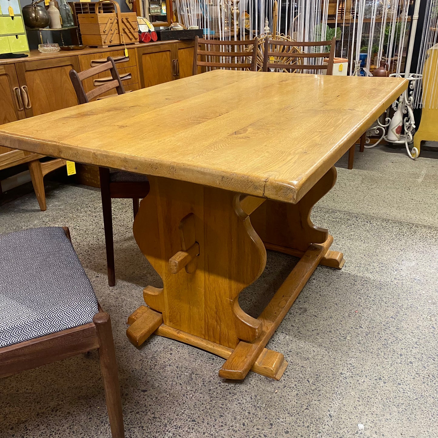 Vintage Hand Made Pine Farmhouse Dining Table
