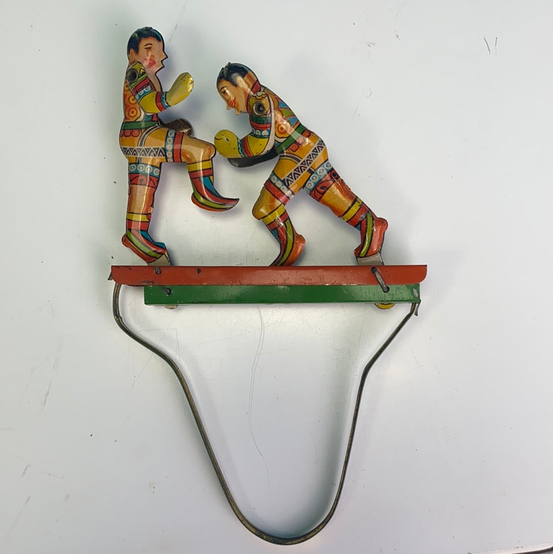 Vintage tin plate litho boxing men